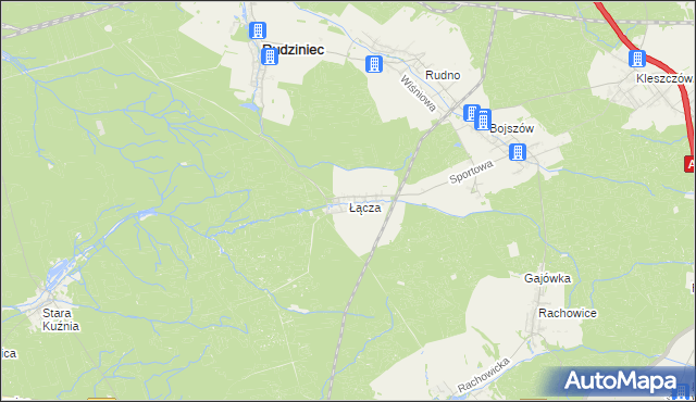 mapa Łącza, Łącza na mapie Targeo