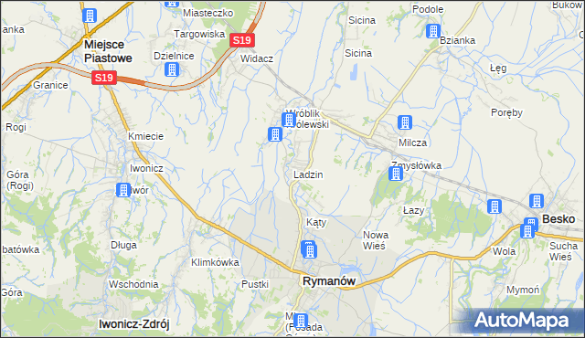 mapa Ladzin, Ladzin na mapie Targeo