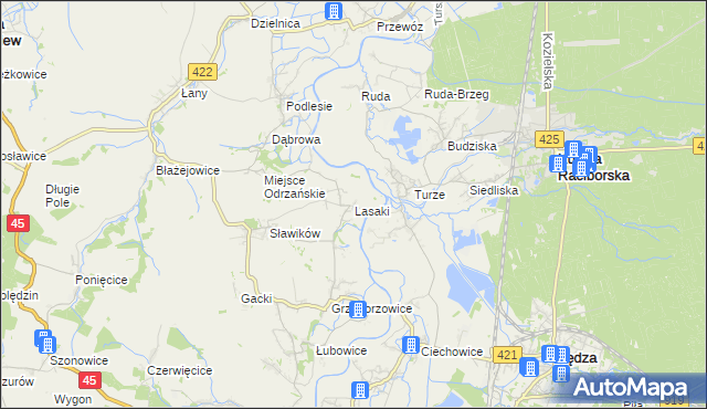 mapa Lasaki, Lasaki na mapie Targeo