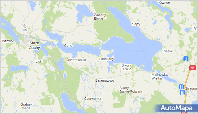 mapa Łaśmiady, Łaśmiady na mapie Targeo
