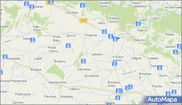mapa Lasotka, Lasotka na mapie Targeo