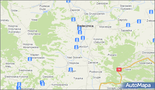mapa Latyczyn, Latyczyn na mapie Targeo