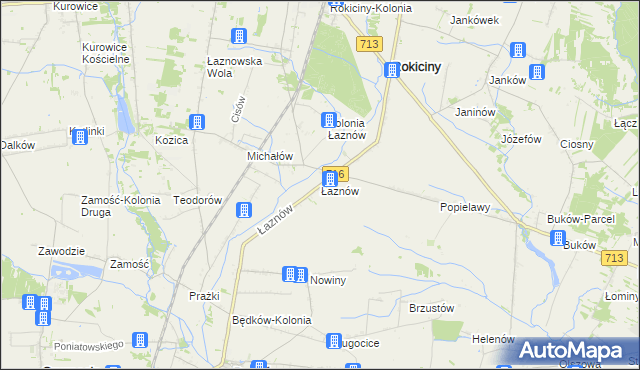 mapa Łaznów, Łaznów na mapie Targeo