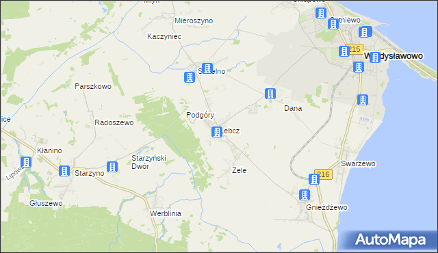 mapa Łebcz, Łebcz na mapie Targeo