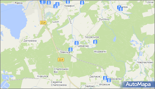 mapa Łebieniec, Łebieniec na mapie Targeo