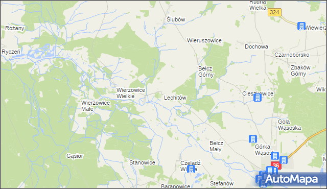 mapa Lechitów, Lechitów na mapie Targeo