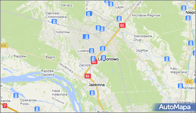 mapa Legionowo, Legionowo na mapie Targeo