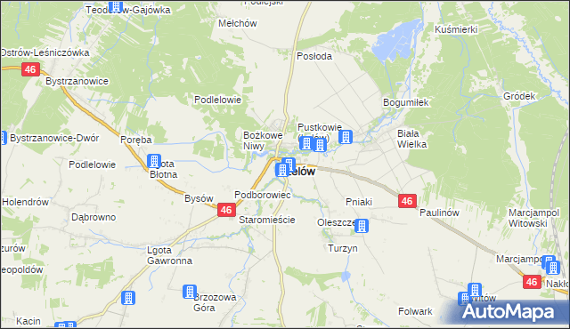 mapa Lelów, Lelów na mapie Targeo