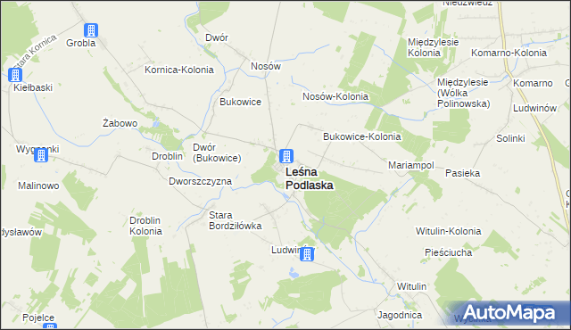 mapa Leśna Podlaska, Leśna Podlaska na mapie Targeo