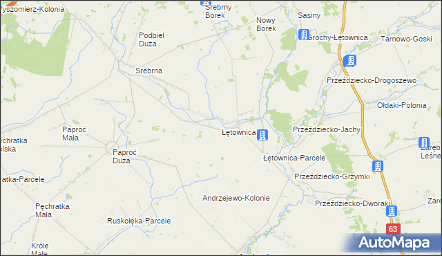 mapa Łętownica, Łętownica na mapie Targeo
