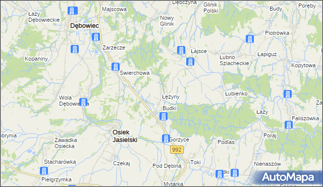 mapa Łężyny, Łężyny na mapie Targeo