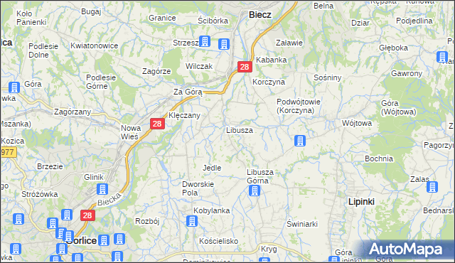 mapa Libusza, Libusza na mapie Targeo