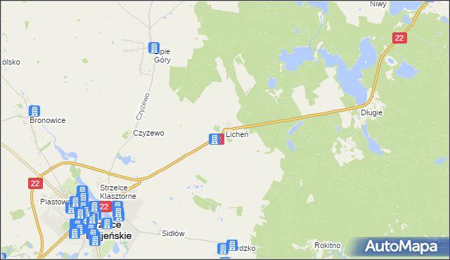 mapa Licheń, Licheń na mapie Targeo
