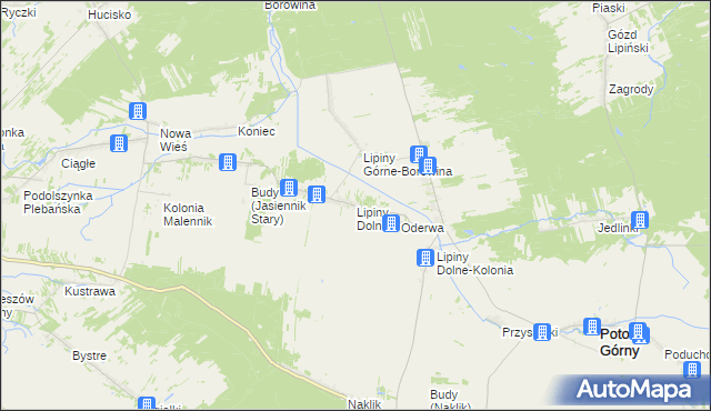 mapa Lipiny Dolne, Lipiny Dolne na mapie Targeo