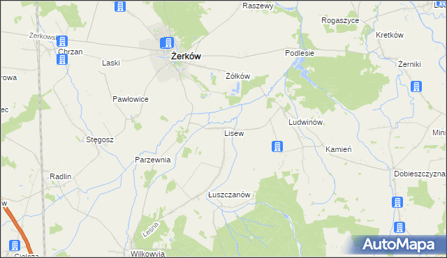 mapa Lisew, Lisew na mapie Targeo