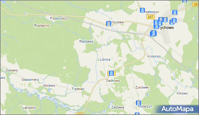 mapa Liśnica, Liśnica na mapie Targeo