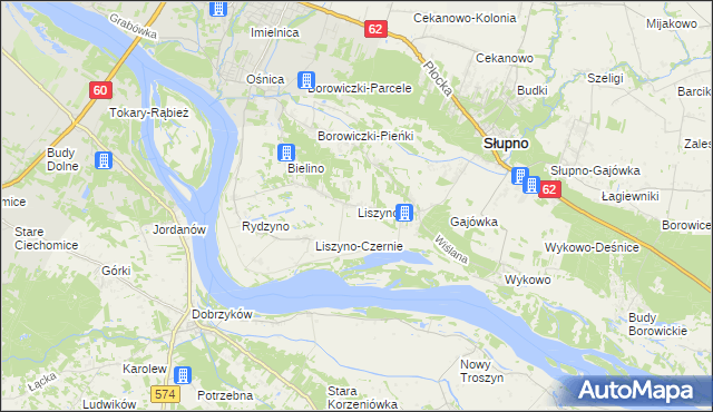 mapa Liszyno, Liszyno na mapie Targeo