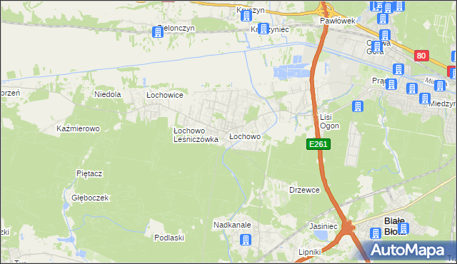 mapa Łochowo, Łochowo na mapie Targeo