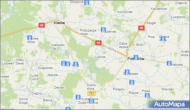 mapa Łojków, Łojków na mapie Targeo