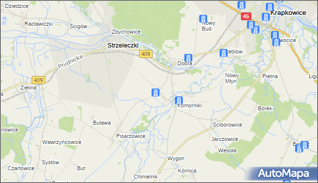 mapa Łowkowice gmina Strzeleczki, Łowkowice gmina Strzeleczki na mapie Targeo