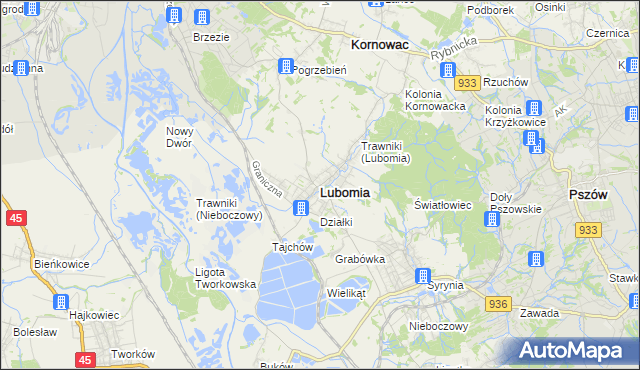 mapa Lubomia, Lubomia na mapie Targeo