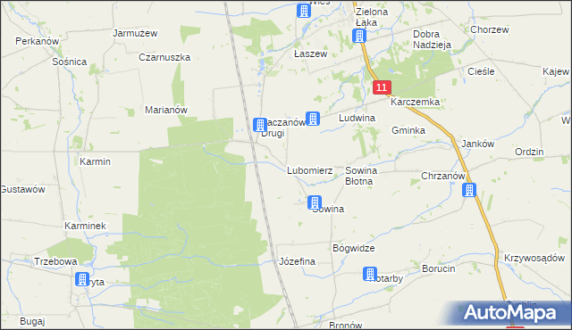 mapa Lubomierz gmina Pleszew, Lubomierz gmina Pleszew na mapie Targeo