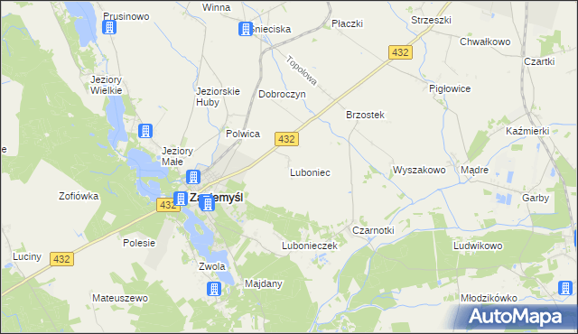 mapa Luboniec, Luboniec na mapie Targeo