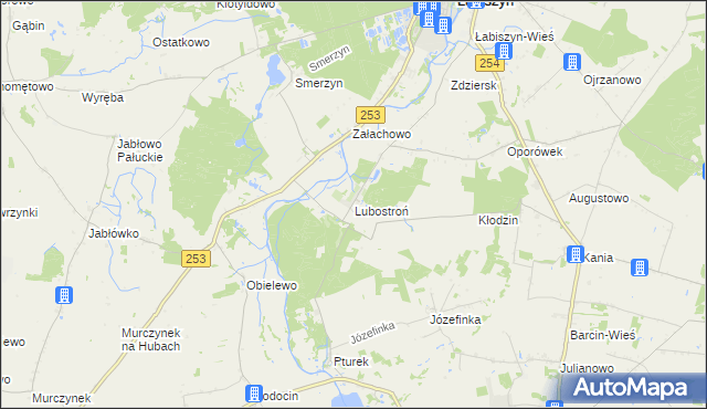 mapa Lubostroń, Lubostroń na mapie Targeo