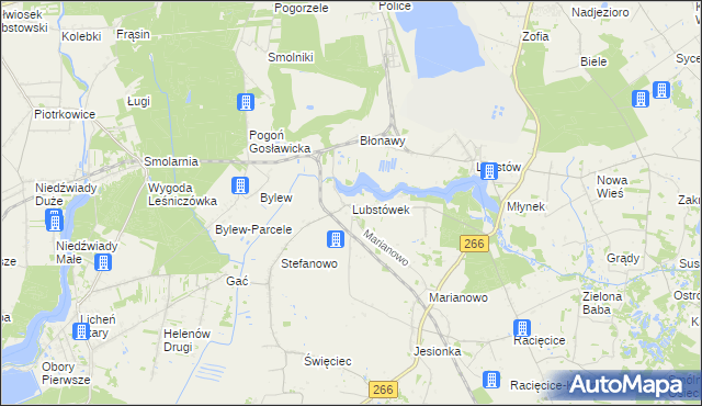 mapa Lubstówek gmina Sompolno, Lubstówek gmina Sompolno na mapie Targeo