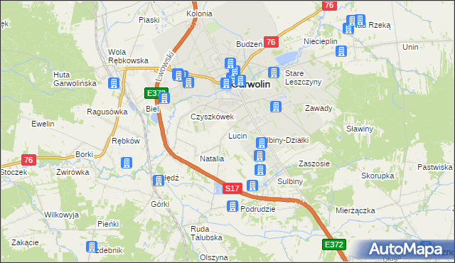 mapa Lucin gmina Garwolin, Lucin gmina Garwolin na mapie Targeo