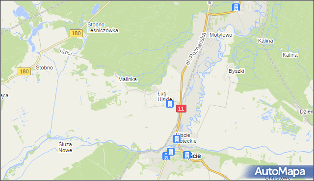 mapa Ługi Ujskie, Ługi Ujskie na mapie Targeo