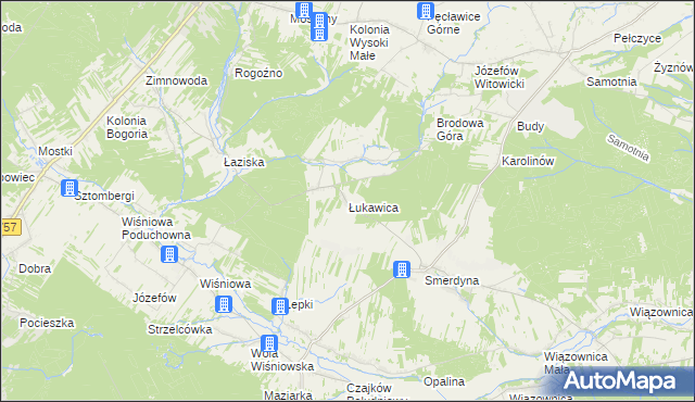 mapa Łukawica gmina Staszów, Łukawica gmina Staszów na mapie Targeo