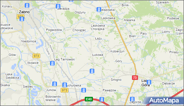 mapa Łukowa gmina Lisia Góra, Łukowa gmina Lisia Góra na mapie Targeo