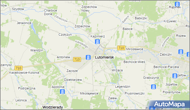 mapa Lutomiersk, Lutomiersk na mapie Targeo