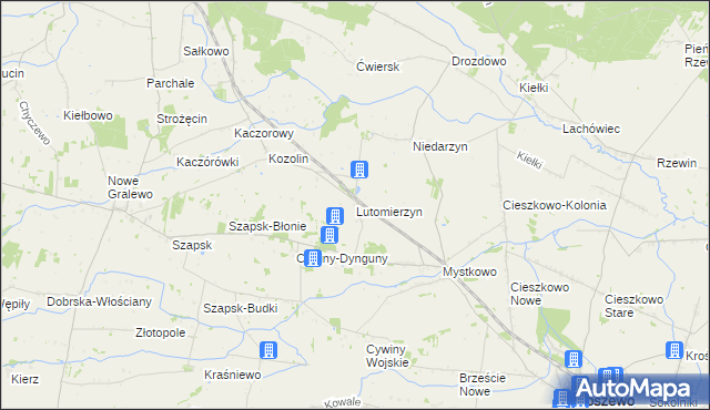 mapa Lutomierzyn, Lutomierzyn na mapie Targeo