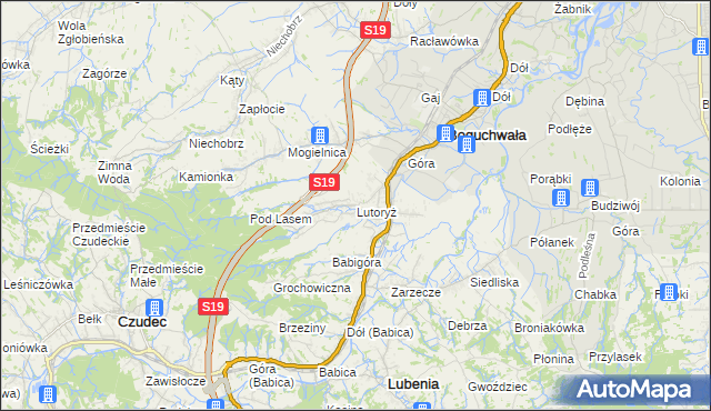 mapa Lutoryż, Lutoryż na mapie Targeo
