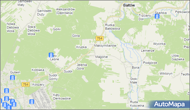 mapa Magonie, Magonie na mapie Targeo