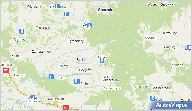 mapa Majdan gmina Stoczek, Majdan gmina Stoczek na mapie Targeo