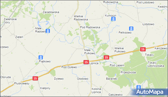 mapa Małe Pułkowo, Małe Pułkowo na mapie Targeo