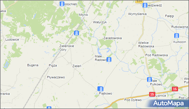 mapa Małe Radowiska, Małe Radowiska na mapie Targeo