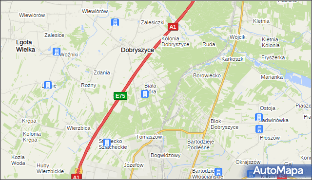 mapa Malutkie, Malutkie na mapie Targeo