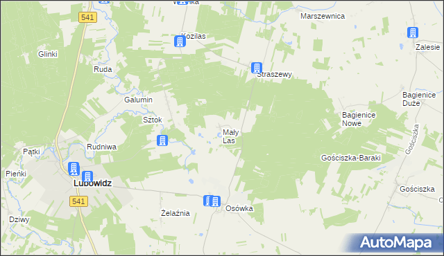 mapa Mały Las, Mały Las na mapie Targeo