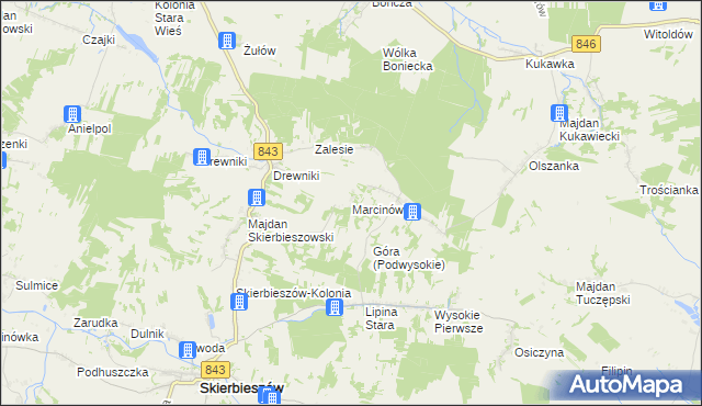 mapa Marcinówka, Marcinówka na mapie Targeo
