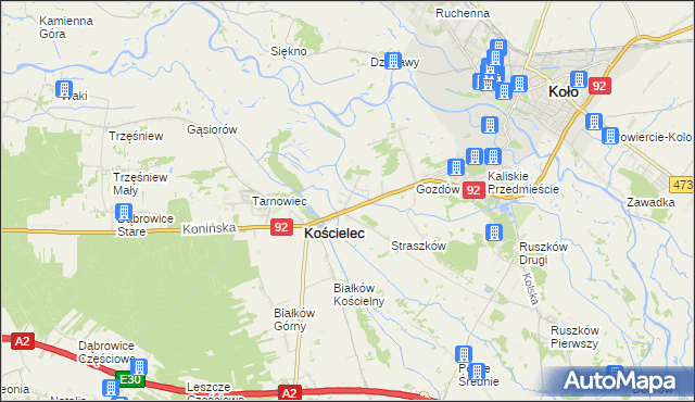 mapa Mariampol gmina Kościelec, Mariampol gmina Kościelec na mapie Targeo