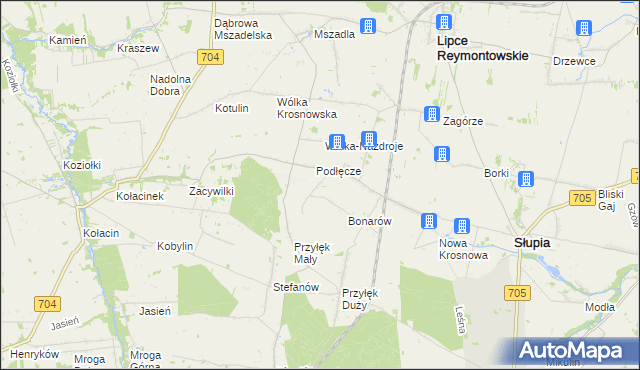 mapa Marianów gmina Słupia, Marianów gmina Słupia na mapie Targeo