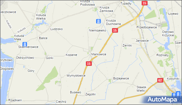 mapa Markowice gmina Strzelno, Markowice gmina Strzelno na mapie Targeo