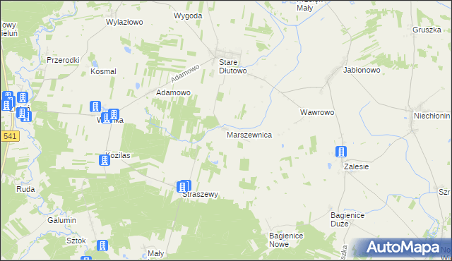 mapa Marszewnica, Marszewnica na mapie Targeo