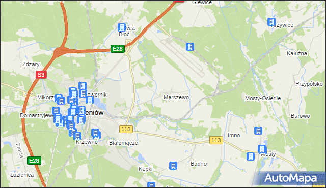 mapa Marszewo gmina Goleniów, Marszewo gmina Goleniów na mapie Targeo