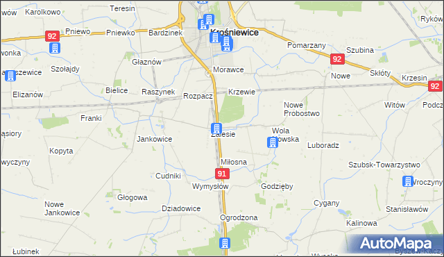 mapa Marynin gmina Krośniewice, Marynin gmina Krośniewice na mapie Targeo