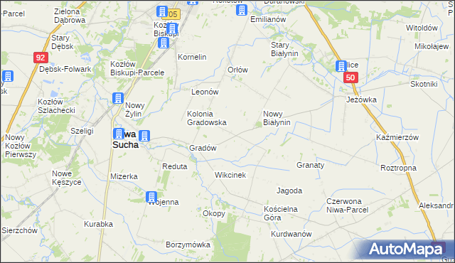 mapa Marysinek gmina Nowa Sucha, Marysinek gmina Nowa Sucha na mapie Targeo